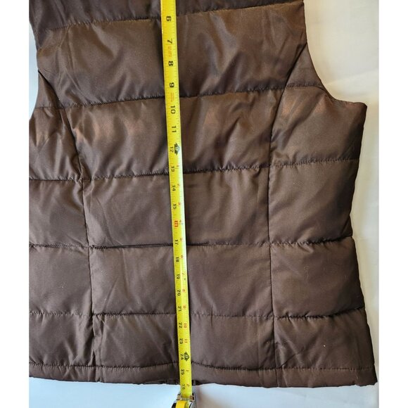 Puffer Vest Brown Womens Outerwear fall autumn charter club Petite Large - Picture 6 of 6